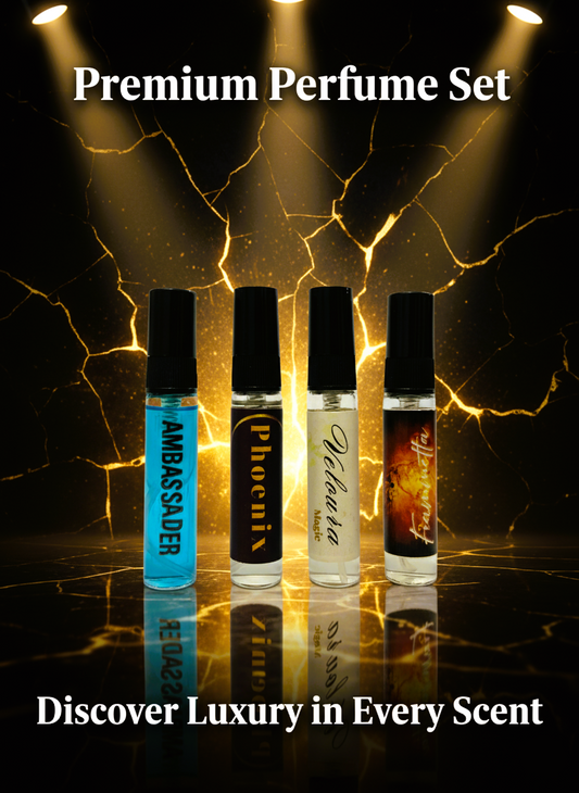 Golden Sample Tester Pack | Long-Lasting Perfume  | 4 × 5 ml High Concentration Oils